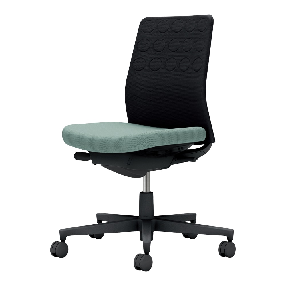 背：ブラック／座：アッシュターコイズ