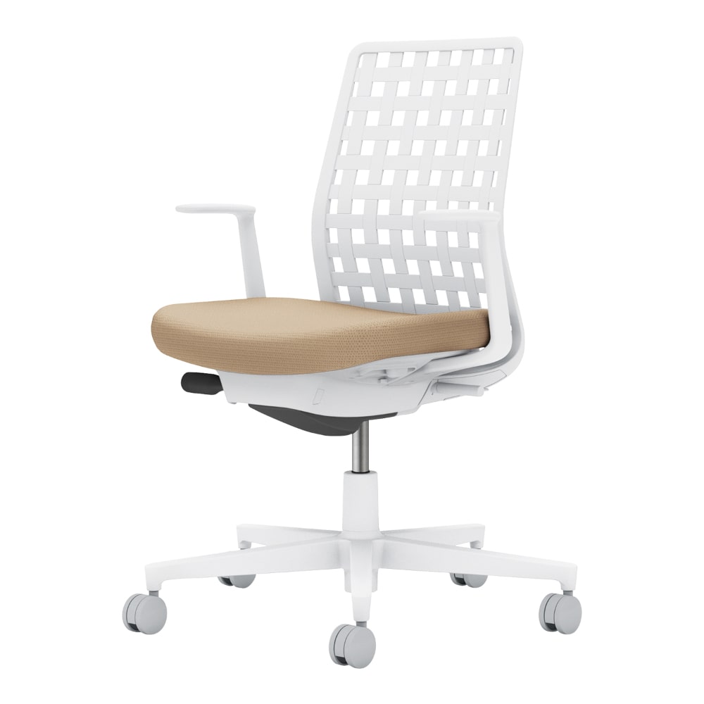 背樹脂：ホワイトグレー／座：ソフトベージュ