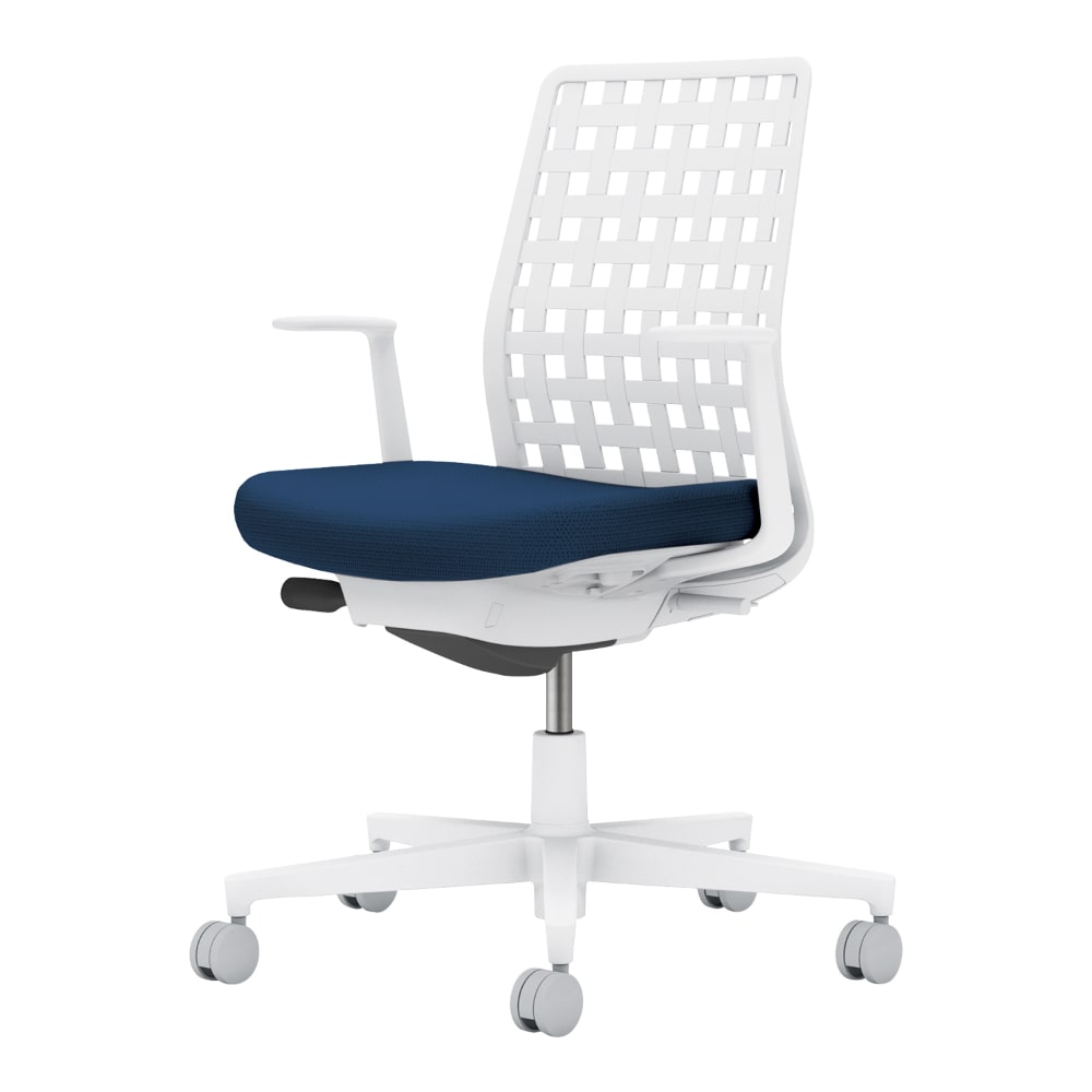 背樹脂：ホワイトグレー／座：ネイビー