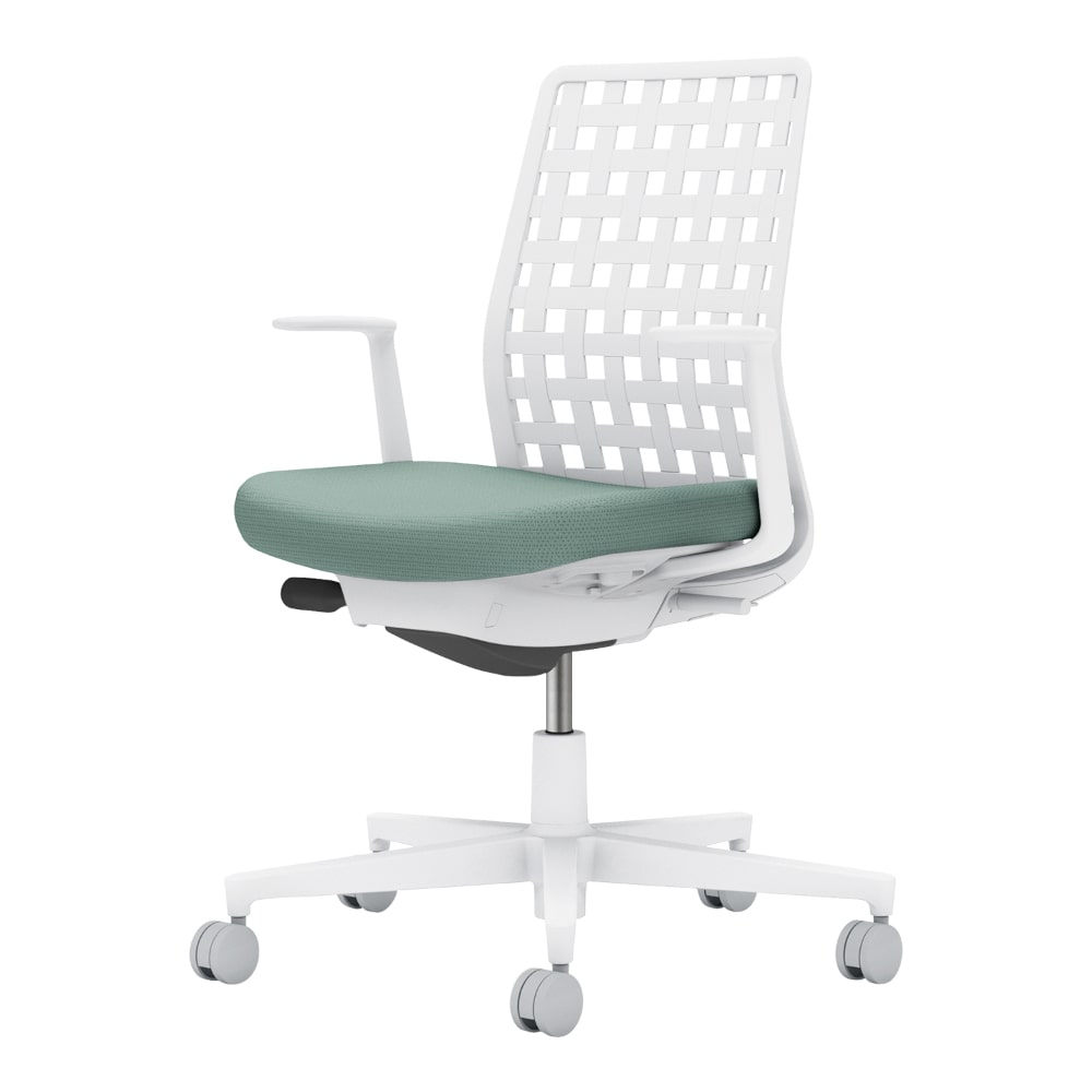 背樹脂：ホワイトグレー／座：アッシュターコイズ