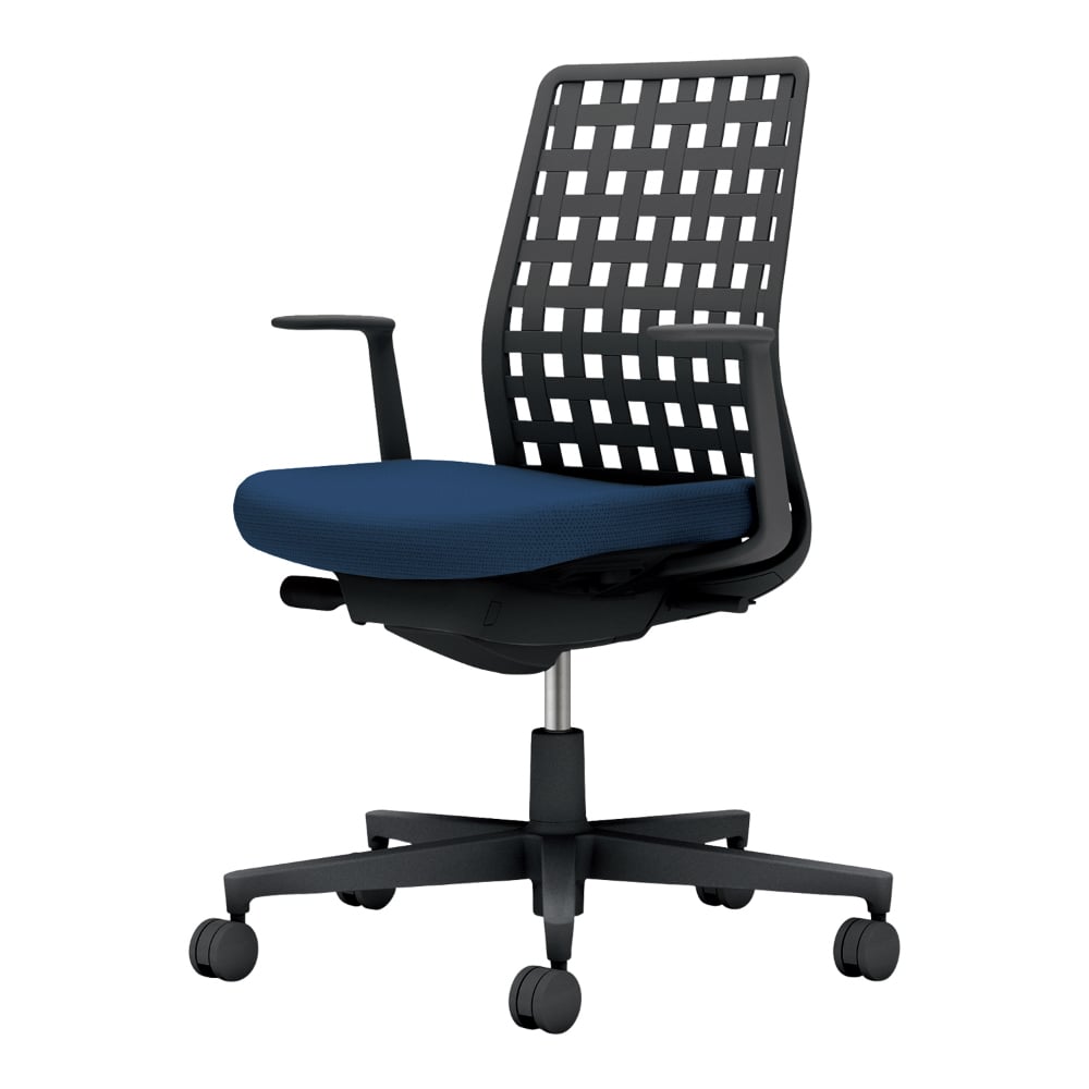 背樹脂：ブラック／座：ネイビー