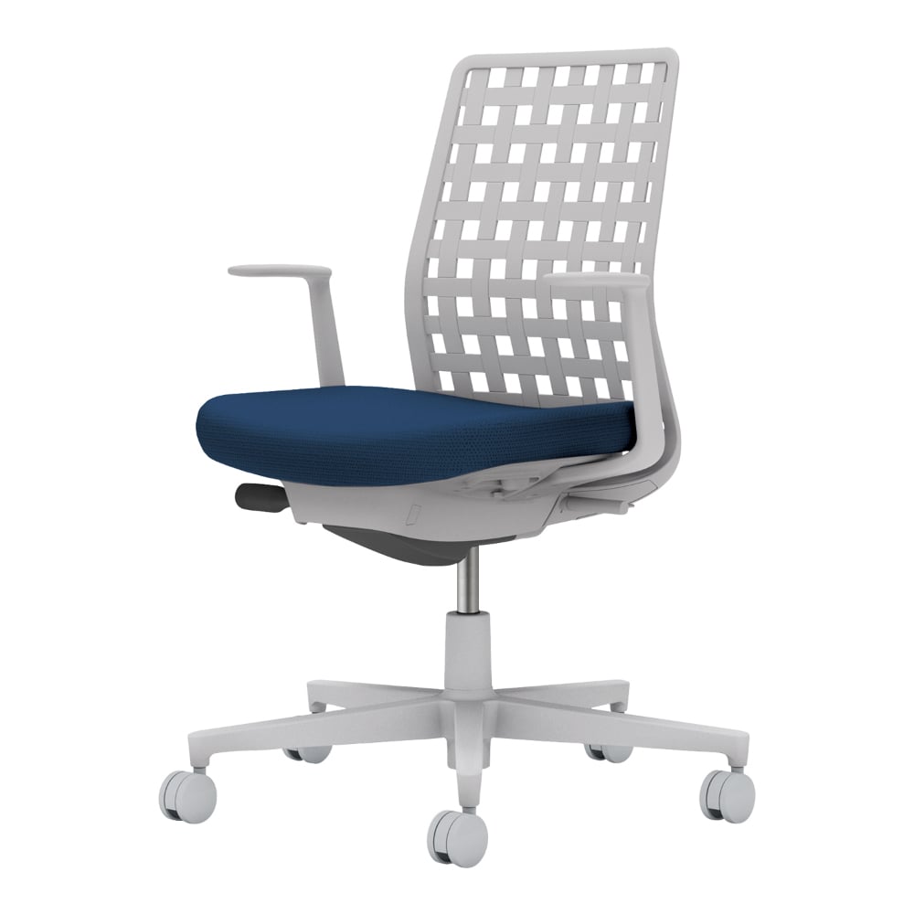 背樹脂：ライトグレー／座：ネイビー