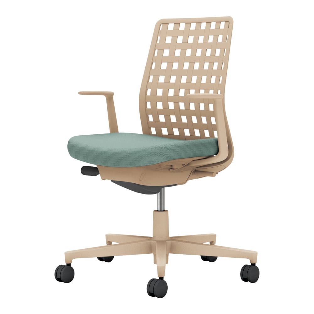 背樹脂：ソフトベージュ／座：アッシュターコイズ