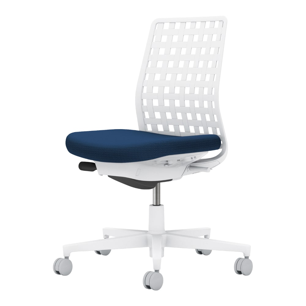 背樹脂：ホワイトグレー／座：ネイビー