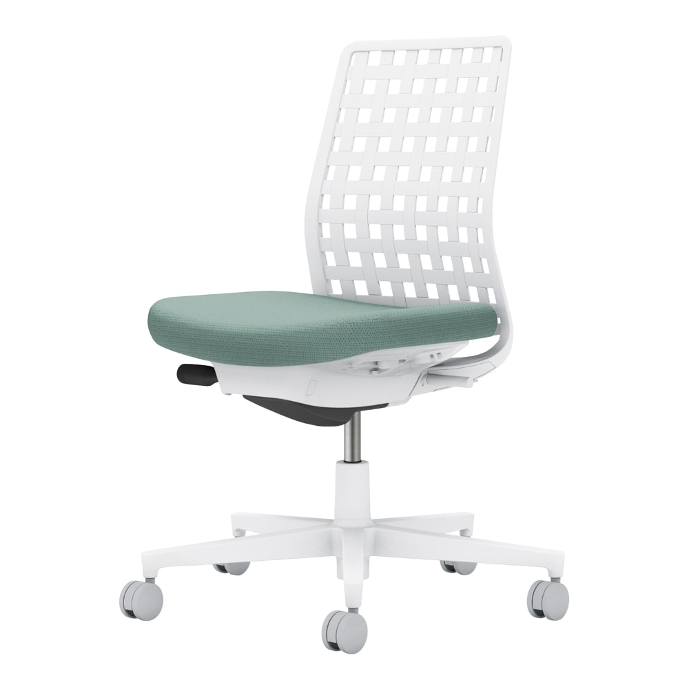 背樹脂：ホワイトグレー／座：アッシュターコイズ