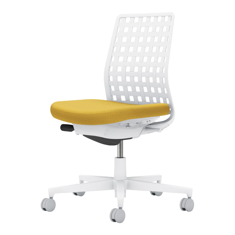 背樹脂：ホワイトグレー／座：オリーブイエロー