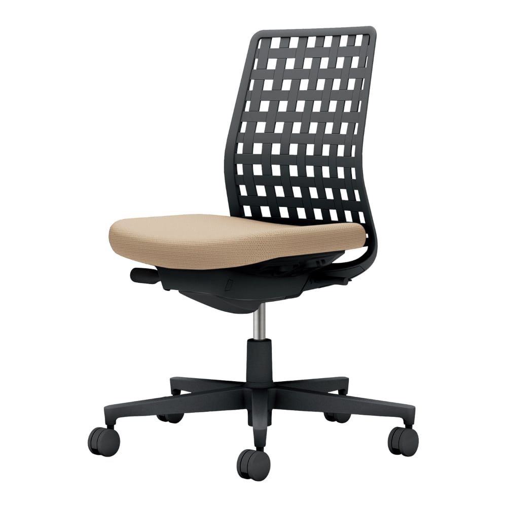 背樹脂：ブラック／座：ソフトベージュ