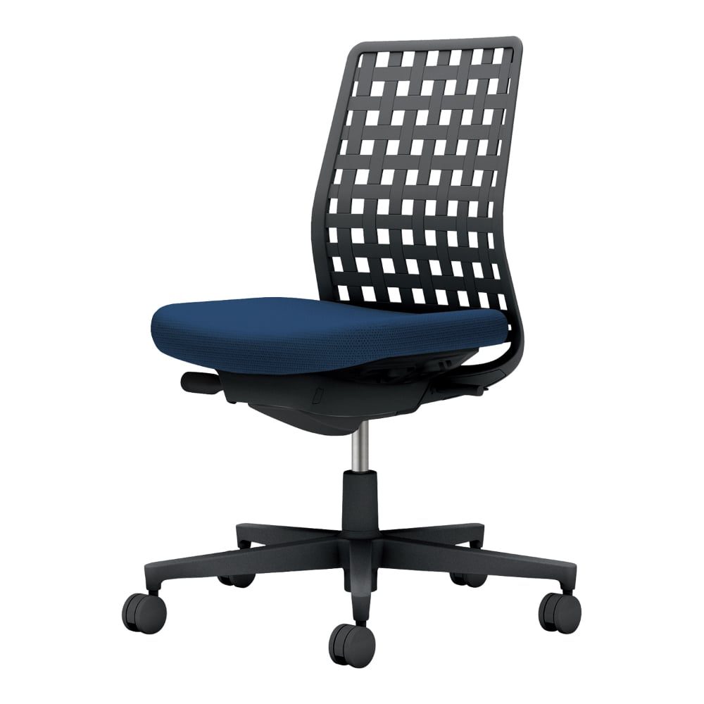 背樹脂：ブラック／座：ネイビー