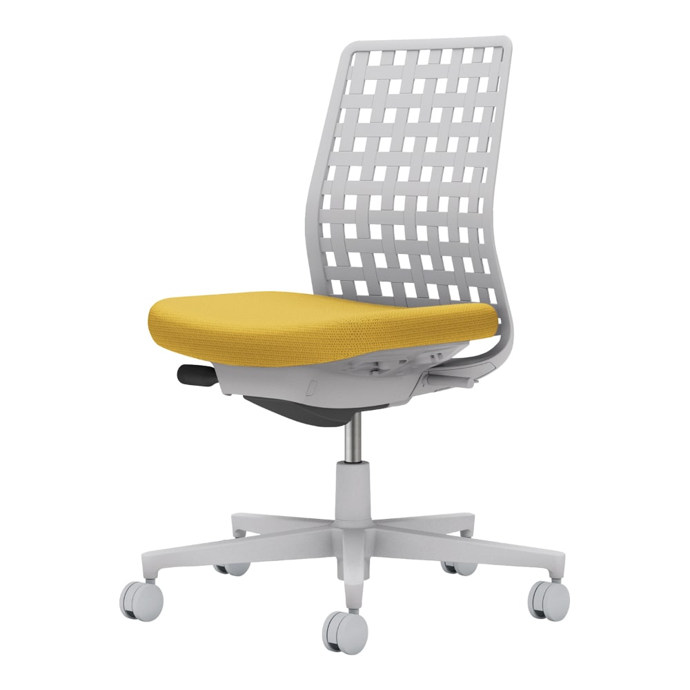 背樹脂：ライトグレー／座：オリーブイエロー