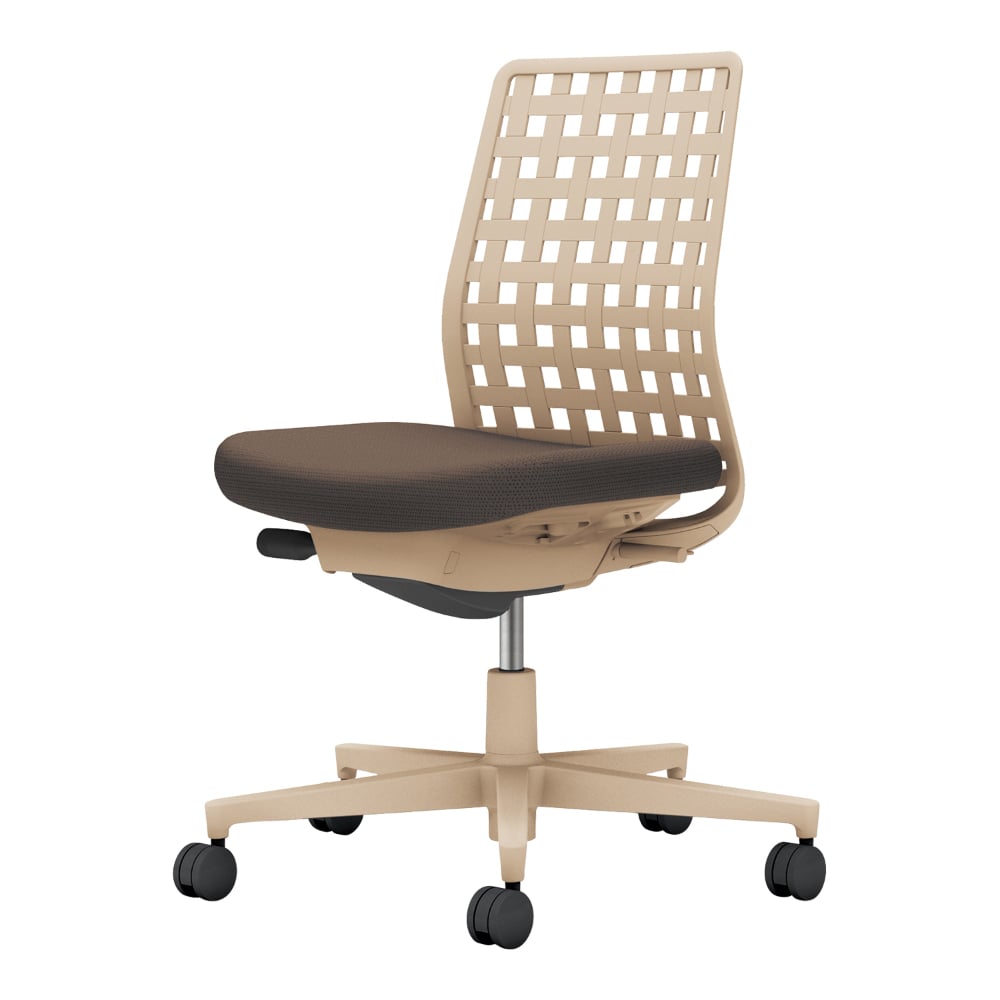 背樹脂：ソフトベージュ／座：ダークグレージュ