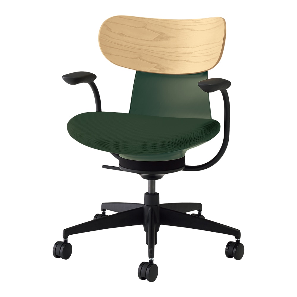 背:合板ホワイトアッシュ/座:ディープグリーン