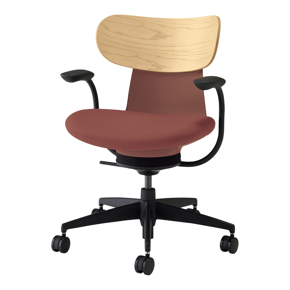 背：合板ホワイトアッシュ／座：ブリックレッド