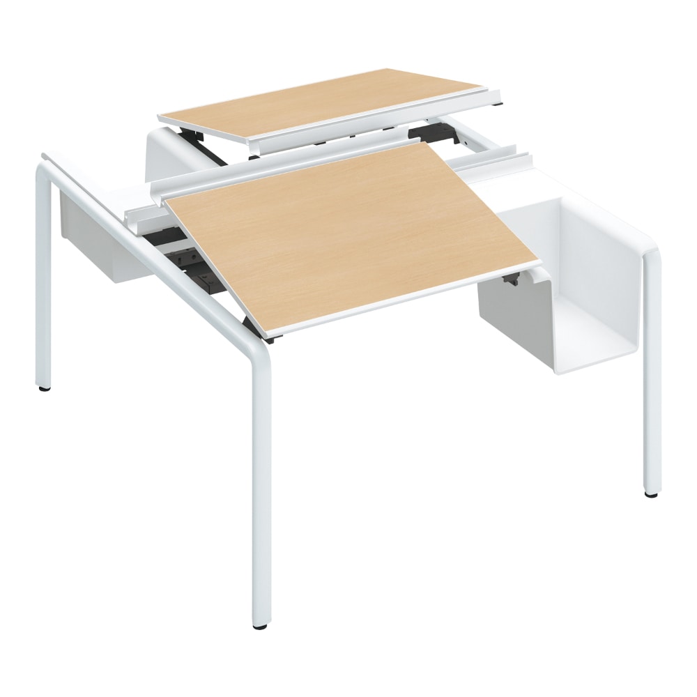 天板ナチュラルオーク／脚ホワイト