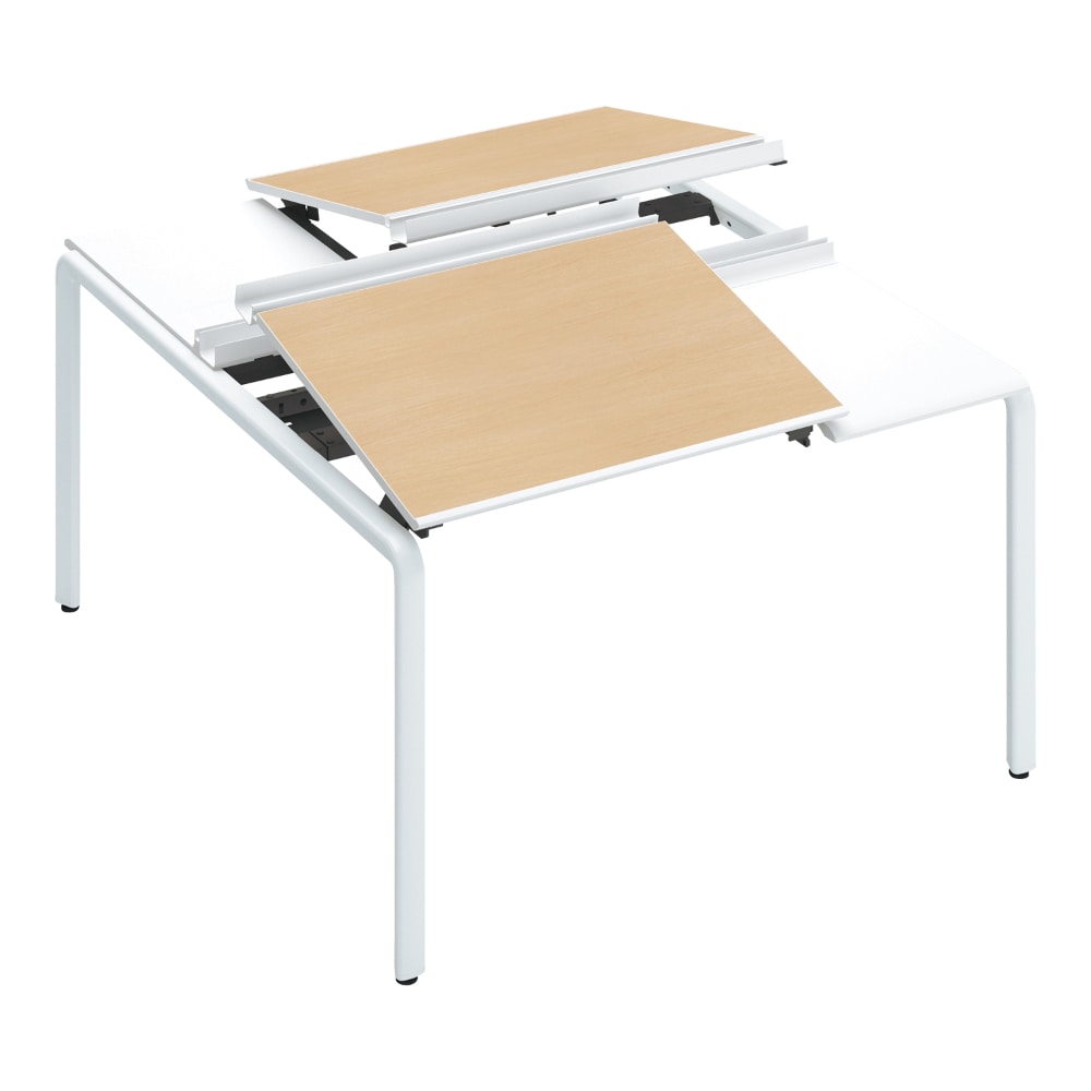 天板ナチュラルオーク/脚ホワイト