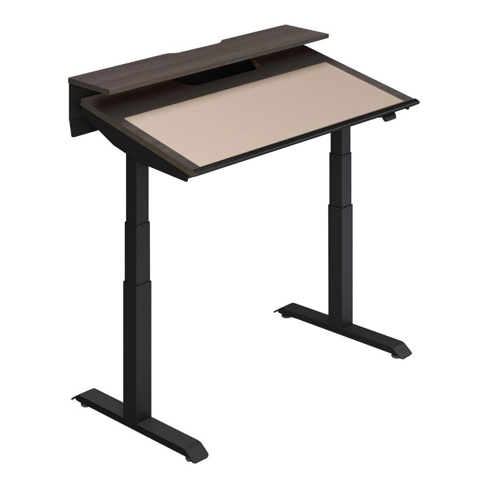 天板スモークドグレー／脚ブラック