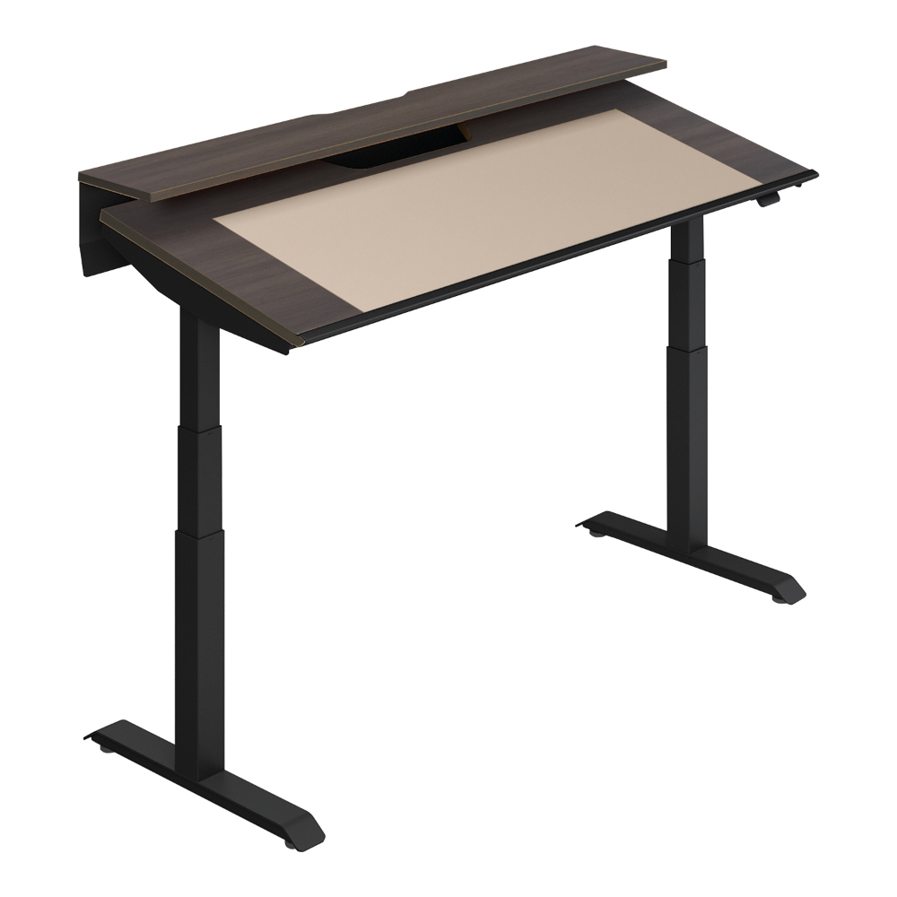 天板スモークドグレー／脚ブラック