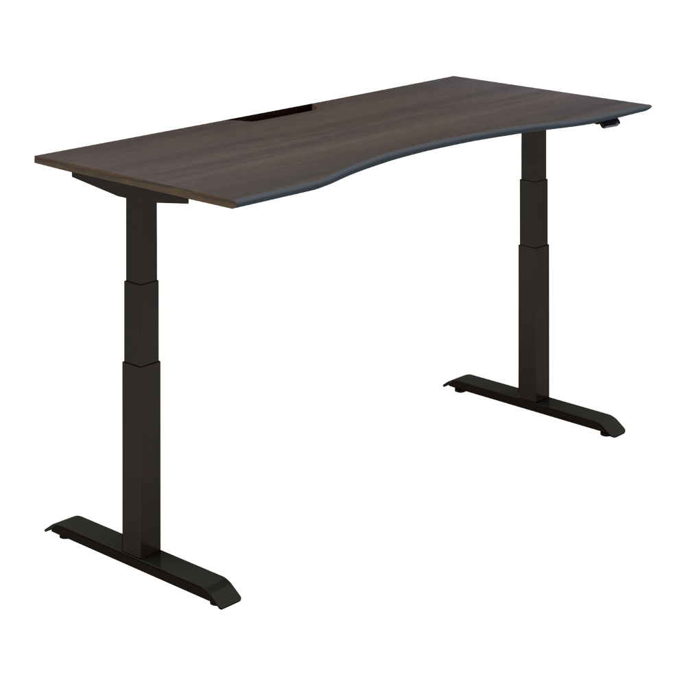 天板スモークドグレー／脚ブラック