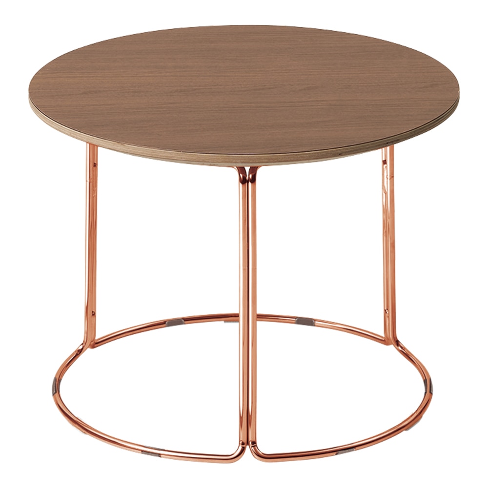 天板ブラウンウォールナット／脚カッパー