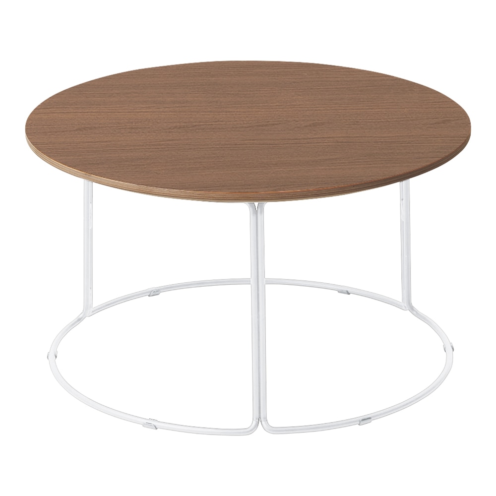 天板ブラウンウォールナット／脚ホワイト