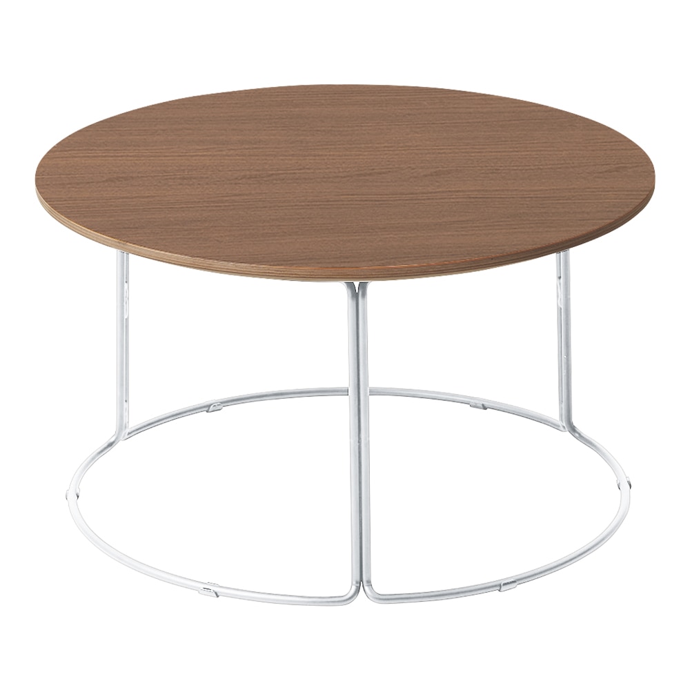 天板ブラウンウォールナット／脚メッキ