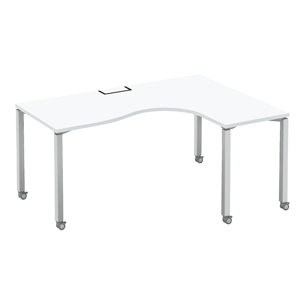 天板ホワイト/脚フラットシルバー