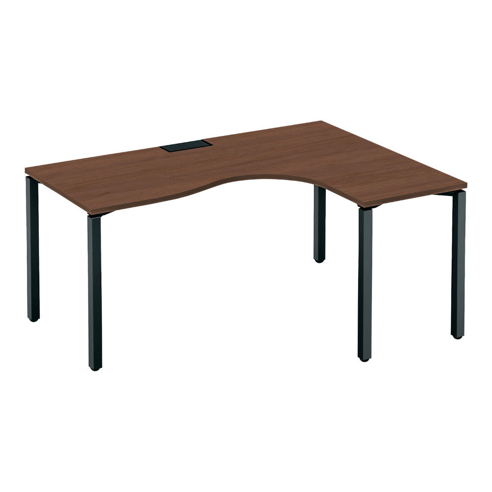 天板ブラウンウォールナット／脚ブラック