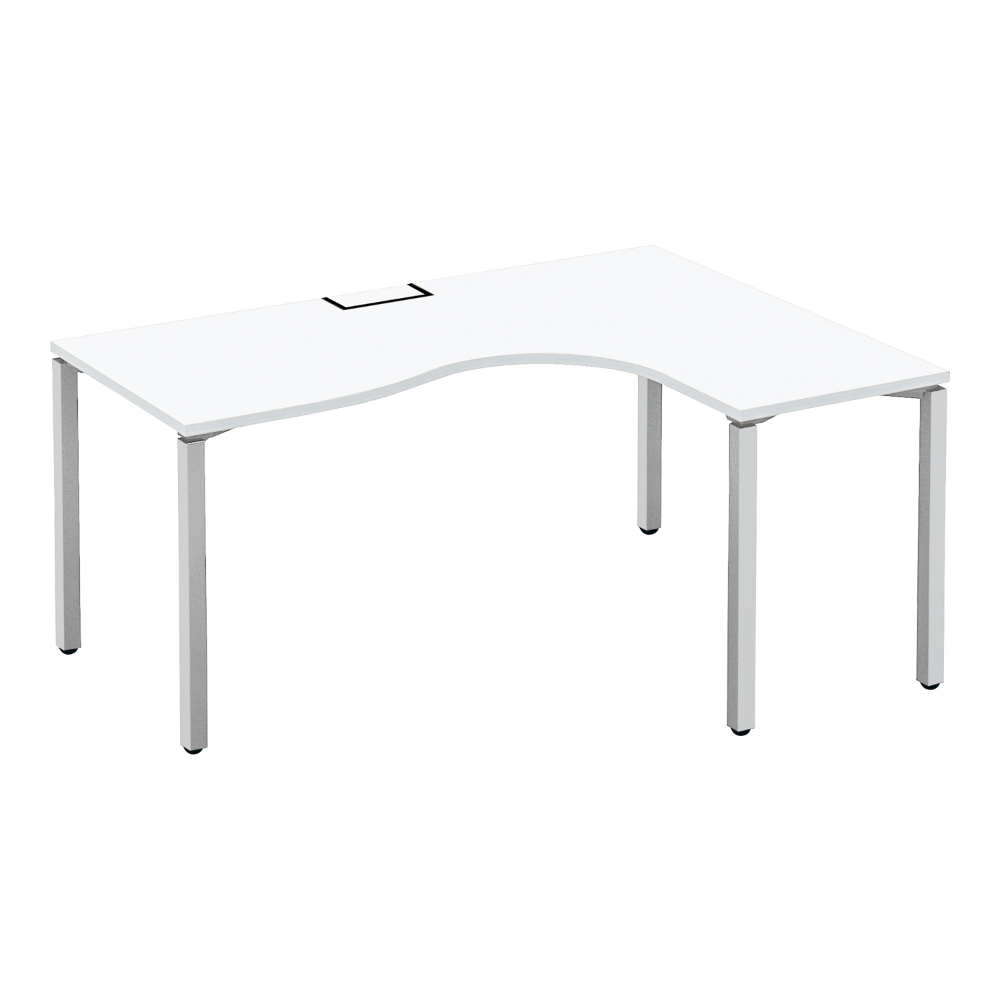 天板ホワイト／脚フラットシルバー