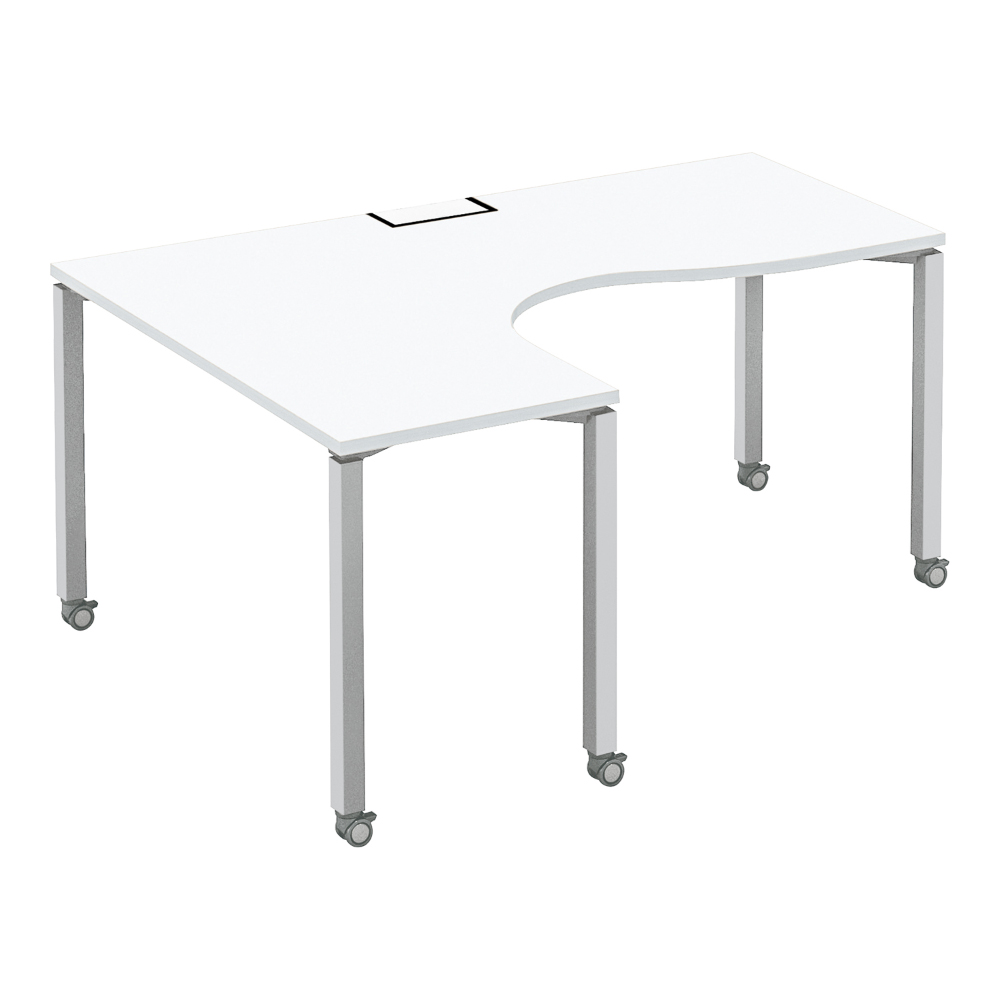 天板ホワイト／脚フラットシルバー