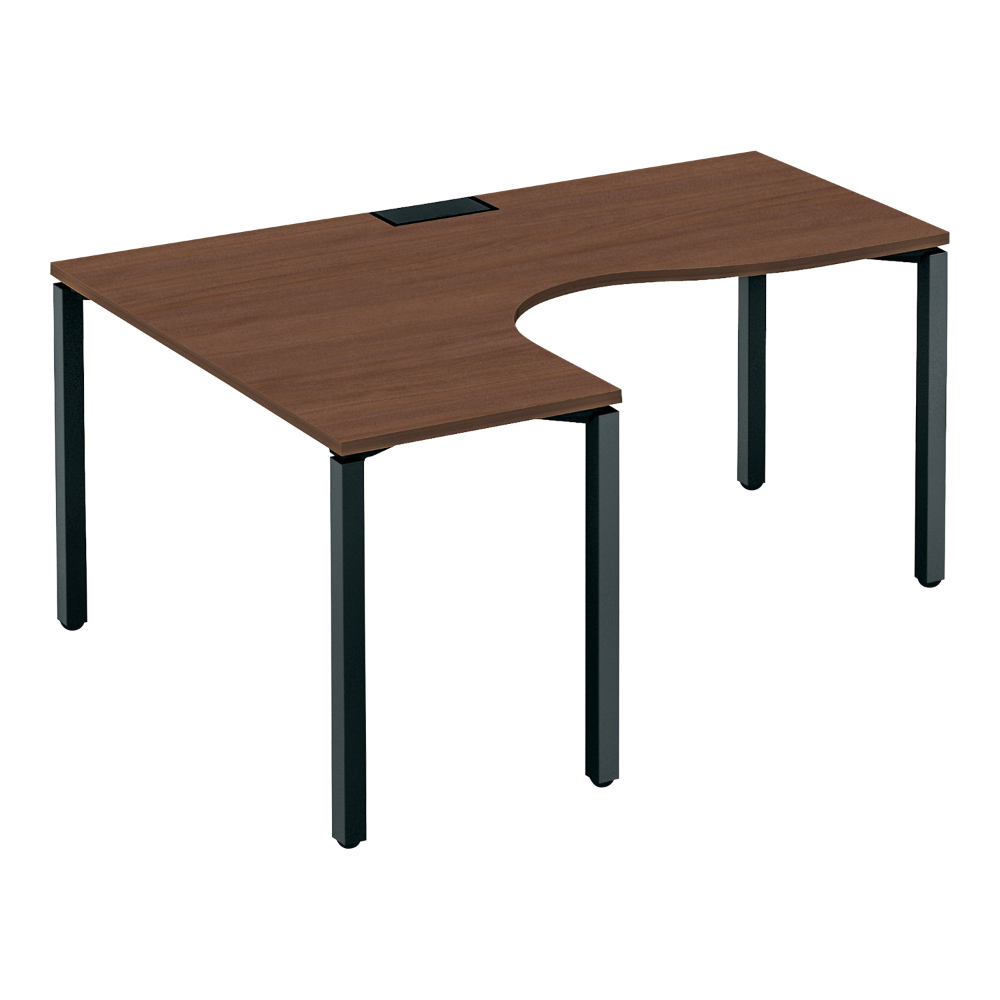 天板ブラウンウォールナット／脚ブラック