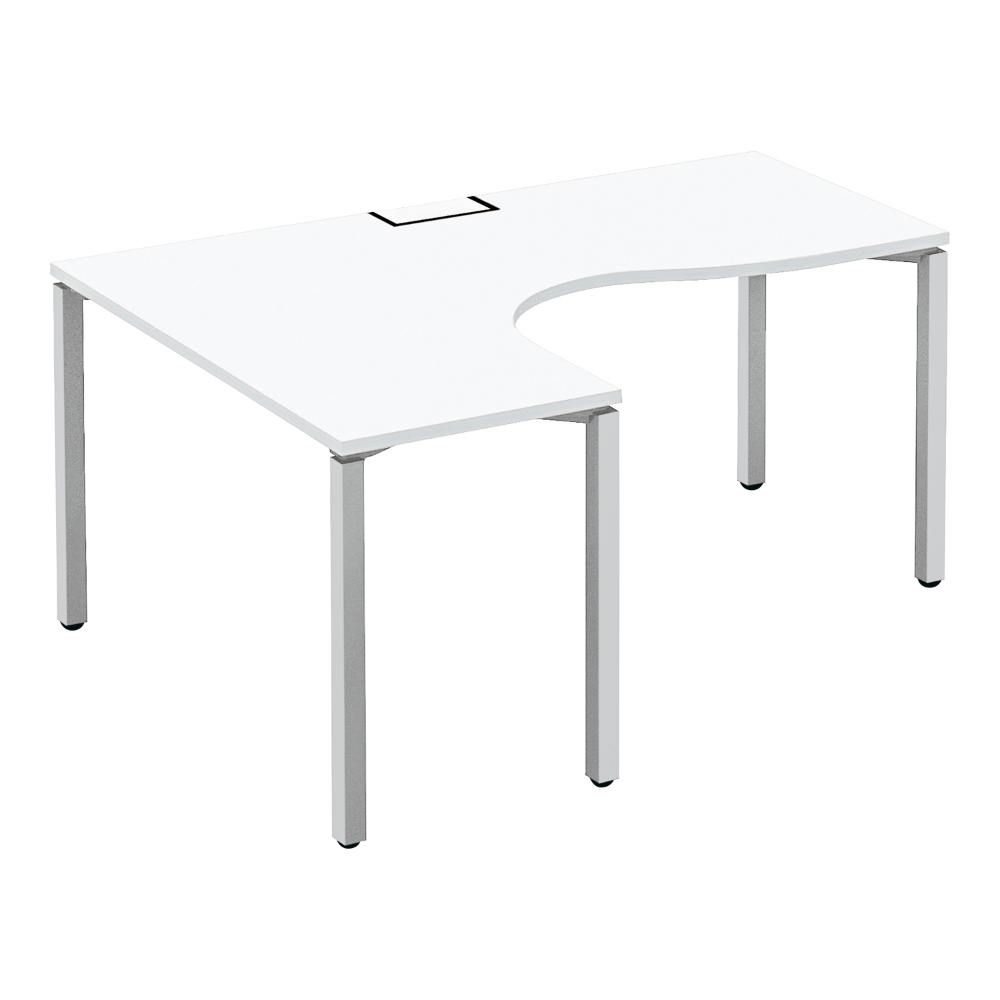 天板ホワイト／脚フラットシルバー