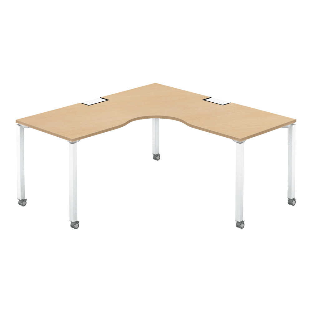 天板ナチュラルオーク／脚ホワイト