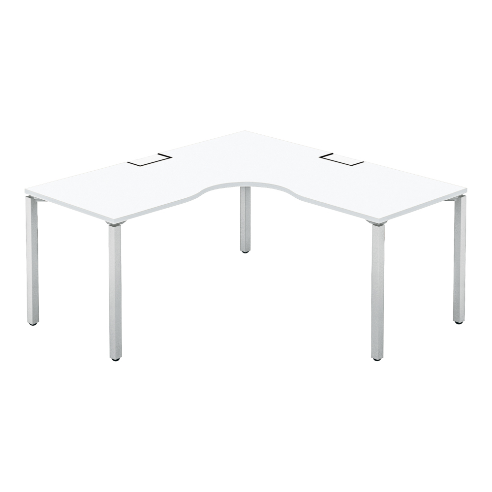 天板ホワイト／脚フラットシルバー