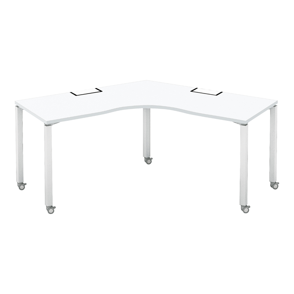 天板ホワイト／脚フラットシルバー