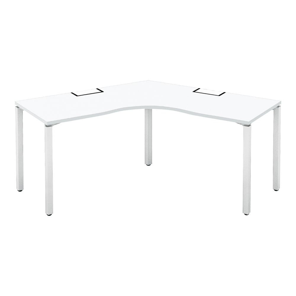 天板ホワイト／脚フラットシルバー