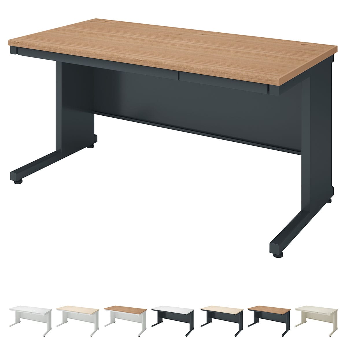 INVENT インベント／平机／W1400×D700／天板ラスティックミディアム／本体ブラック