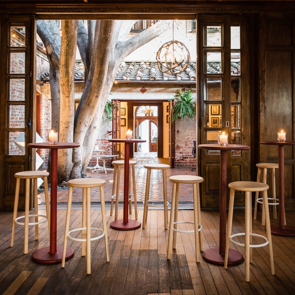 MATTIAZZI／SOLO ソロ／スツール (H675)／Body：Black Blue × Foot Ring：Black Blue