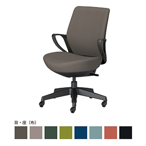 picora livina ピコラリビナ／スタンダードタイプ／ローバック／布／ブラック脚／本体 ブラック／ダークグレージュ／フローリング用キャスター