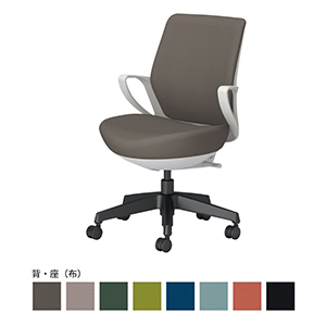 picora livina ピコラリビナ／スタンダードタイプ／ローバック／布／ブラック脚／本体 ホワイトグレー／ダークグレージュ／カーペット用キャスター