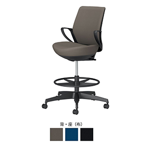 picora livina ピコラリビナ／ハイタイプ／ローバック／布／ブラック脚／本体 ブラック／ダークグレージュ／カーペット用キャスター