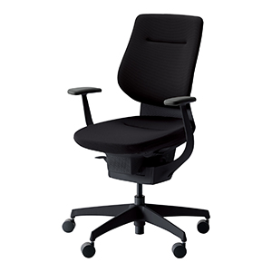 ing イング／クッションタイプ／バーチカルタイプ／Ｔ型肘／ブラック樹脂脚／ブラックシェル／ブラック／カーペット用キャスター