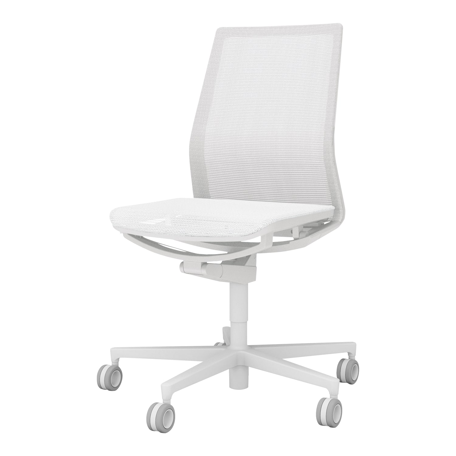 FABRE ファブレ／メッシュタイプ／プレーンタイプ／肘なし／ホワイト脚／本体ホワイト／背座同色／ホワイト