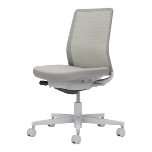 Monet モネット／背メッシュタイプ／肘なし／グレー脚／本体グレー／背座ライトグレー／カーペット用キャスター