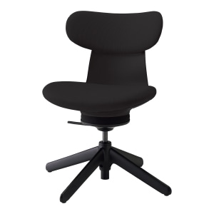 ingLIFE イングライフ／背クッションタイプ／肘なし／本体ブラック／背座ブラック／4本脚／［ラクラク納品］