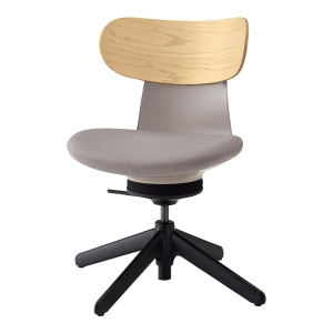 ingLIFE イングライフ／背合板タイプ／肘なし／本体ミディアムグレージュ／背 合板ホワイトアッシュ／座ミディアムグレージュ／4本脚／［宅配・お客様組立］