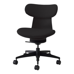 ingLIFE イングライフ／背クッションタイプ／肘なし／本体ブラック／背座ブラック／フローリング用キャスター／［宅配・お客様組立］