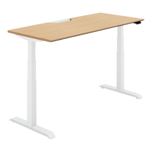 SEQUENCE シークエンス／スタンダードテーブル／舟底エッジ／スタンダードカラー／W1550／ベーシックレバー／天板ナチュラルオーク ／脚ホワイト