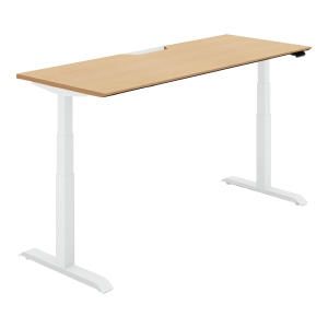 SEQUENCE シークエンス／スタンダードテーブル／舟底エッジ／スタンダードカラー／W1750／ベーシックレバー／天板ナチュラルオーク ／脚ホワイト