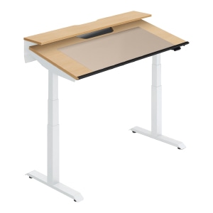 SEQUENCE シークエンス／チルトテーブル／スタンダードカラー／W1350／ベーシックレバー／天板ナチュラルオーク ／脚ホワイト