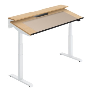 SEQUENCE シークエンス／チルトテーブル／スタンダードカラー／W1550／ベーシックレバー／天板ナチュラルオーク ／脚ホワイト