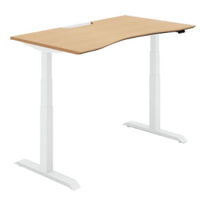 SEQUENCE シークエンス／ウイングテーブル／舟底エッジ／スタンダードカラー／W1350／ベーシックレバー／天板ナチュラルオーク ／脚ホワイト